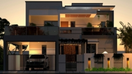 A car is parked in front of a house